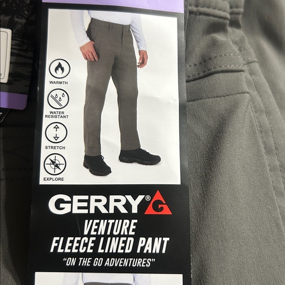 NWT GERRY Venture FLEECE LINED hiking-work Gray Pants size 36x34 - Picture 1 of 5